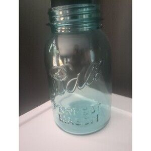 Vintage Ball Perfect Mason blue quart Mason #1 jar 1923-1933
